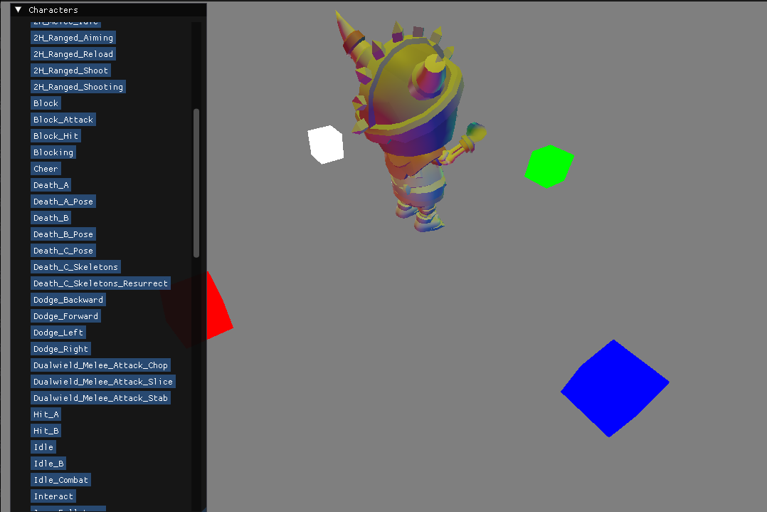screenshot from HumanGL where we can see point lights and directional light