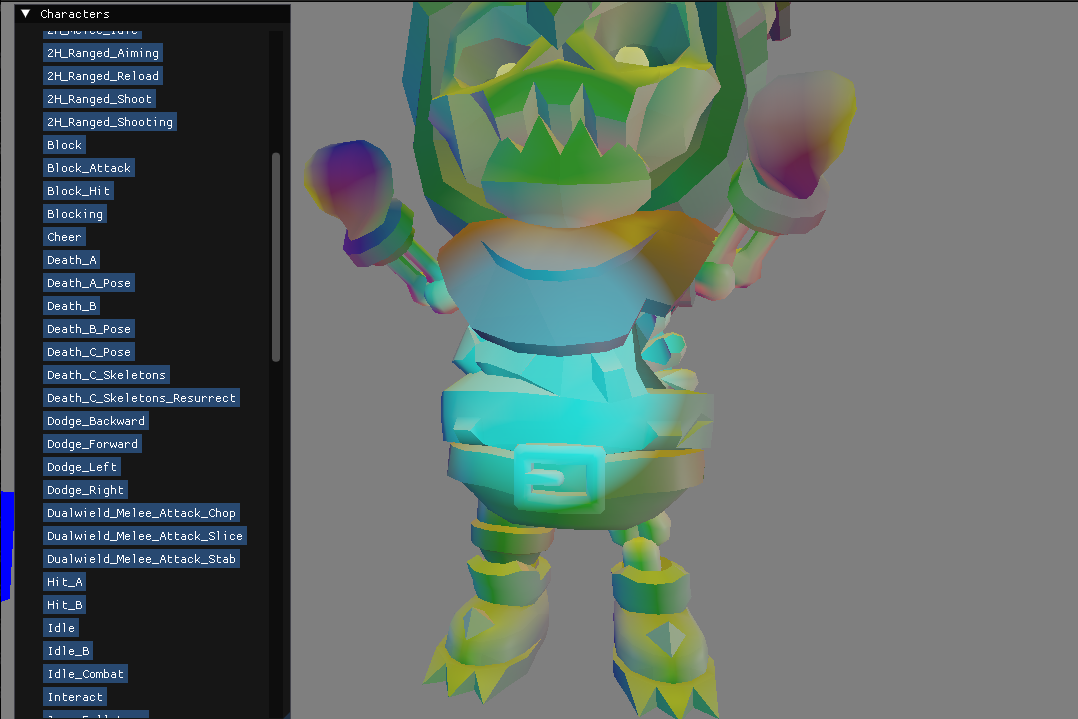 screenshot from HumanGL where we can see a spot light